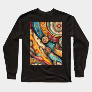 Vibrant Vistas: Celebrating Indian Elegance through Sari Textiles, Rajput Paintings, and More Long Sleeve T-Shirt